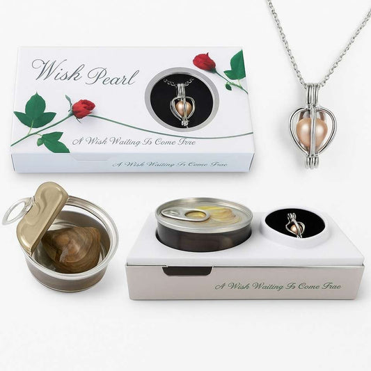 Freshwater Shell Canned Oyster Ocean Love Real Pearl Necklace Set