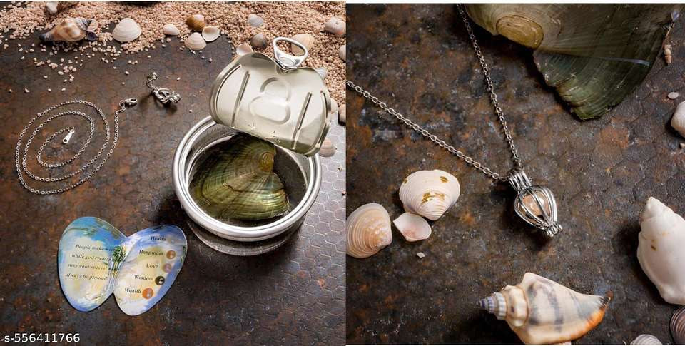 Freshwater Shell Canned Oyster Ocean Love Real Pearl Necklace Set